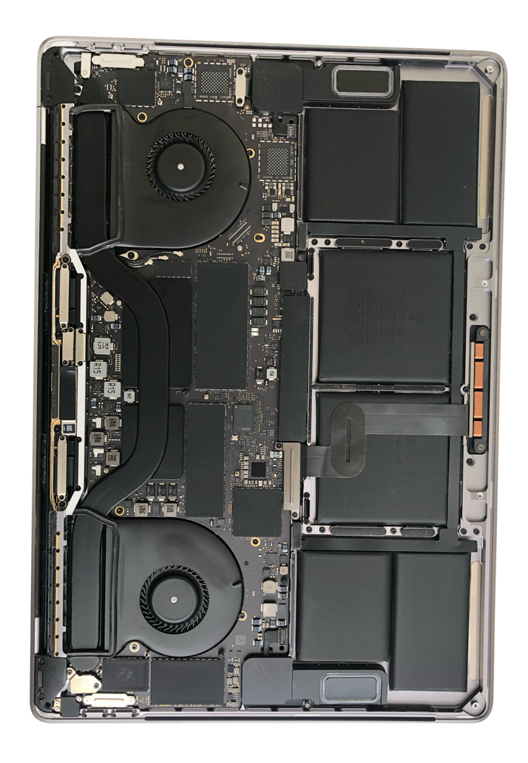 The inside of a MacBook Pro, clean.
